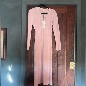 Light Pink Cashmere Wrap Dress